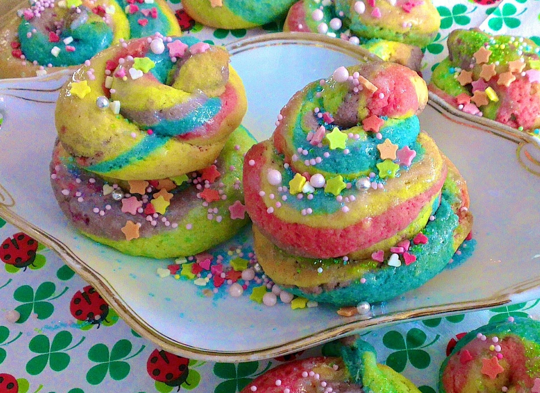 Rainbow pastries