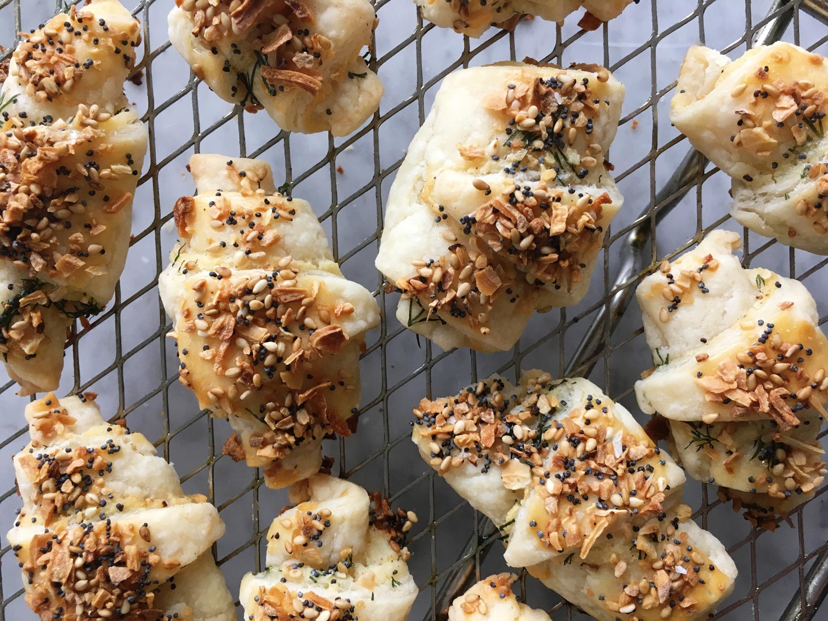 Everything Rugelach with Ricotta and Dill